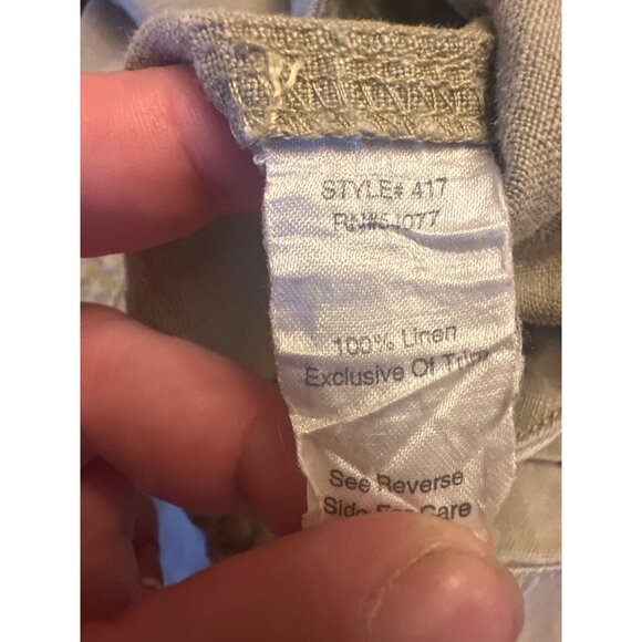 Cabi Womens Linen Pants M Beige Relaxed Fit Drawstring Waist - Picture 5 of 6